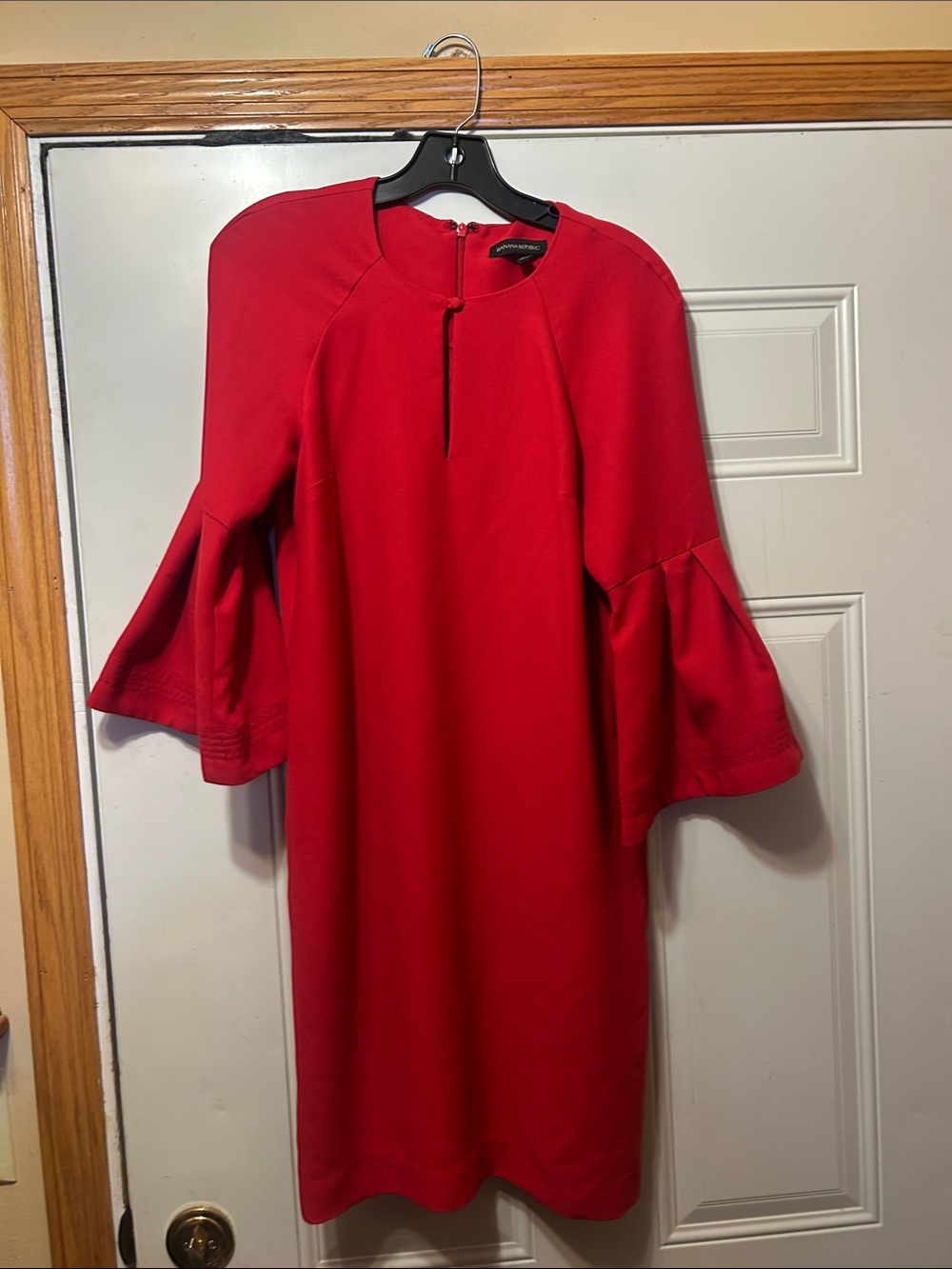 Banana Republic Vibrant Red Bell-Sleeve Shift Dress 4